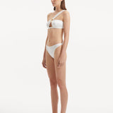 Sereia White One Shoulder Satin Bikini Top | Moeva | Bikini Top | Each week unveils new pieces—luxury swimwear, fluid resort silhouettes, and elevated summer-to-evening essentials designed to carry you from coastal escapes to city nights.