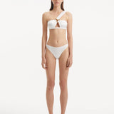 Sereia White One Shoulder Satin Bikini Top | Moeva | Bikini Top | Each week unveils new pieces—luxury swimwear, fluid resort silhouettes, and elevated summer-to-evening essentials designed to carry you from coastal escapes to city nights.
