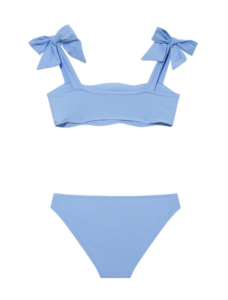 Tia Baby Blue Kids Bikini Set with Bow Strap Detail | Moeva | Kids Bikinis | Each week unveils new pieces—luxury swimwear, fluid resort silhouettes, and elevated summer-to-evening essentials designed to carry you from coastal escapes to city nights.