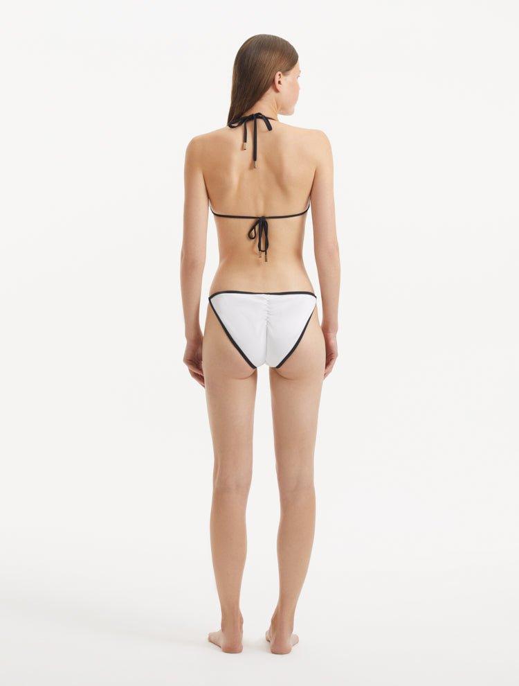 Zarya White Triangle Textured Bikini Top | Moeva | Bikini Top | Each week unveils new pieces—luxury swimwear, fluid resort silhouettes, and elevated summer-to-evening essentials designed to carry you from coastal escapes to city nights.