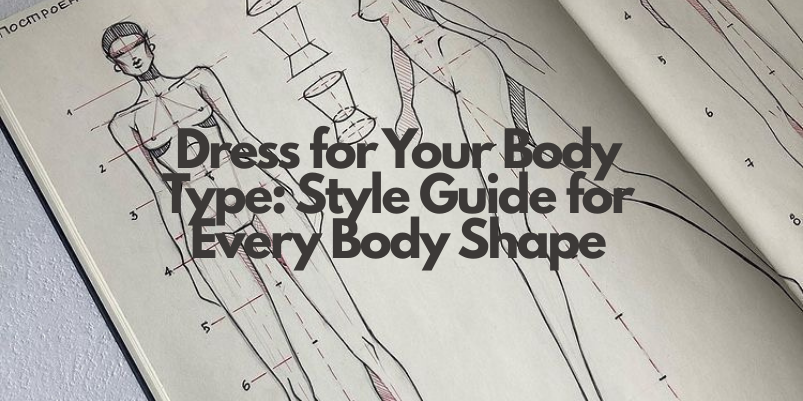 Fashion sketchbook showing illustrated womens body types and body shapes— including hourglass shape, triangle body type, rectangle body shape, and apple body shape, used to guide how to dress for your body type.