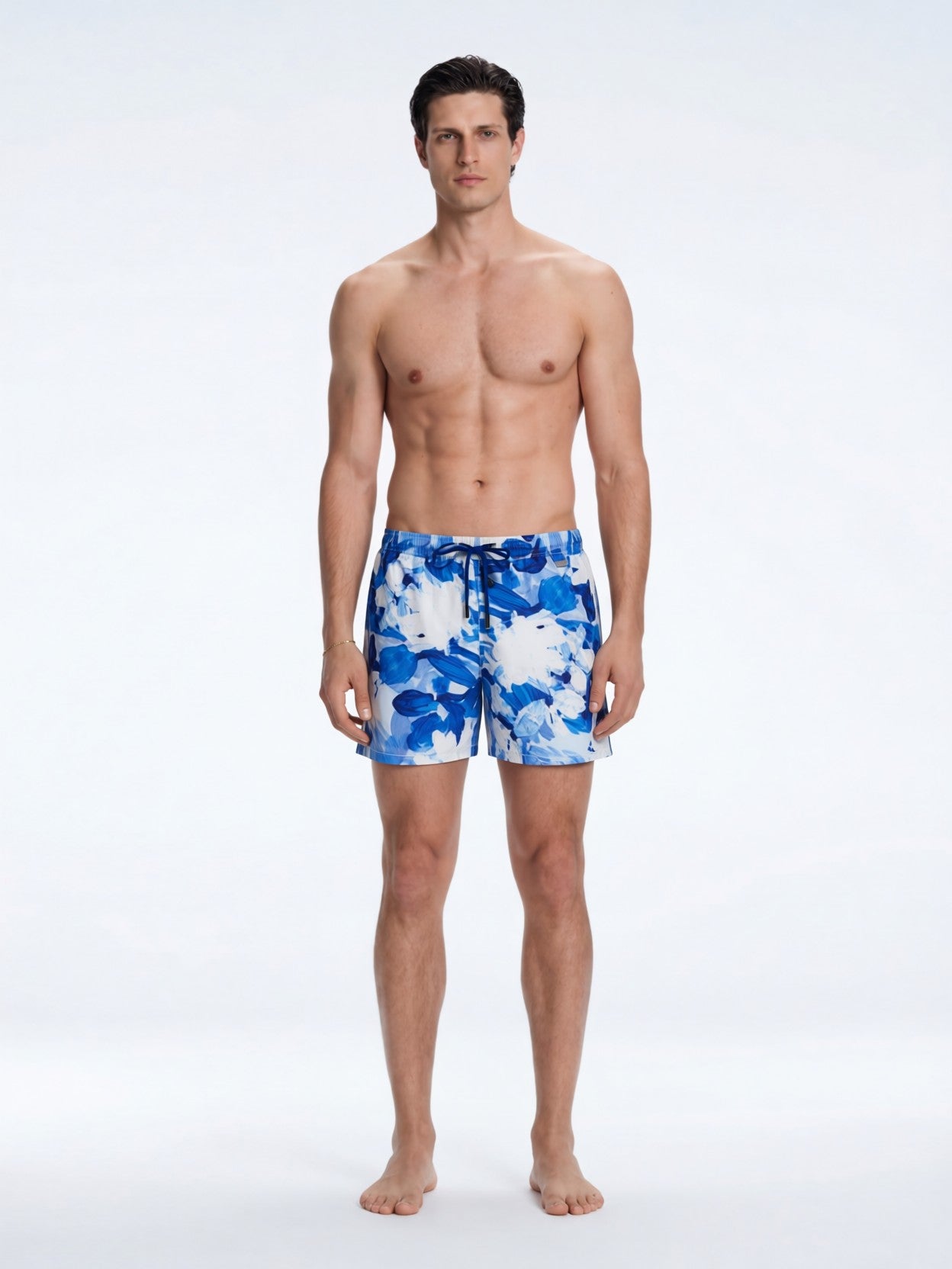 Louis Blue Abstract Quick-Dry Swim Shorts | Moeva | Shorts | Each week unveils new pieces—luxury swimwear, fluid resort silhouettes, and elevated summer-to-evening essentials designed to carry you from coastal escapes to city nights.