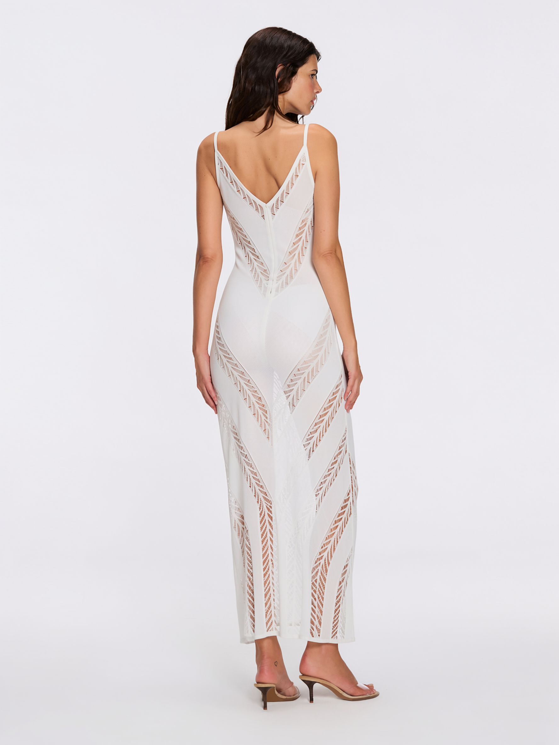 Mimi White Mesh Knitted Maxi Dress | Moeva | Dress | Each week unveils new pieces—luxury swimwear, fluid resort silhouettes, and elevated summer-to-evening essentials designed to carry you from coastal escapes to city nights.