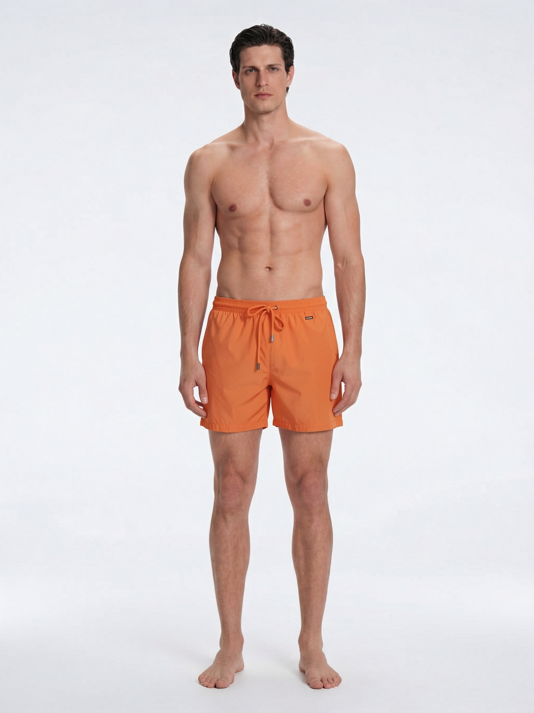 Louis Orange Quick-Dry Swim Shorts | Moeva | Shorts | Each week unveils new pieces—luxury swimwear, fluid resort silhouettes, and elevated summer-to-evening essentials designed to carry you from coastal escapes to city nights.