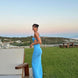 Yasemin Özilhan - Fewa Blue One-Shoulder Knitted Maxi Dress with Side Cut-Out Detail | Moeva | Dress | Each week unveils new pieces—luxury swimwear, fluid resort silhouettes, and elevated summer-to-evening essentials designed to carry you from coastal escapes to city nights.