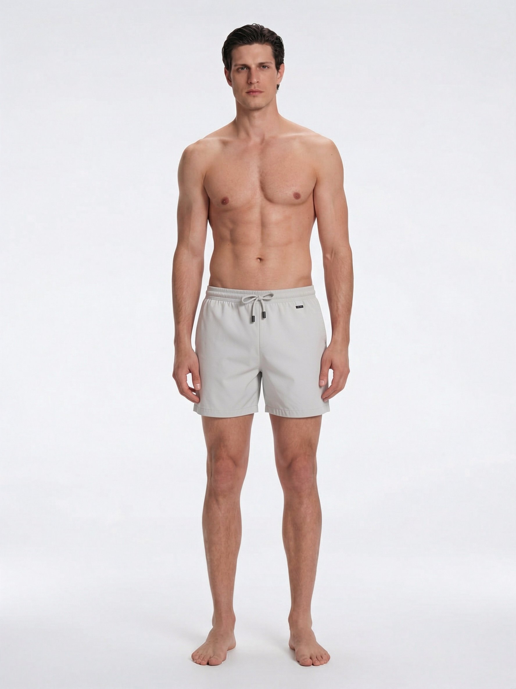Louis Light Grey Quick-Dry Swim Shorts | Moeva | Shorts | Each week unveils new pieces—luxury swimwear, fluid resort silhouettes, and elevated summer-to-evening essentials designed to carry you from coastal escapes to city nights.