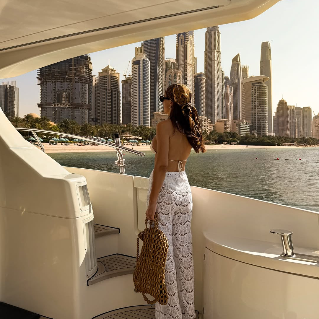 Julia Mateian - Elysia White Lace Crochet High Waist Pants | Moeva | Pants | Each week unveils new pieces—luxury swimwear, fluid resort silhouettes, and elevated summer-to-evening essentials designed to carry you from coastal escapes to city nights.