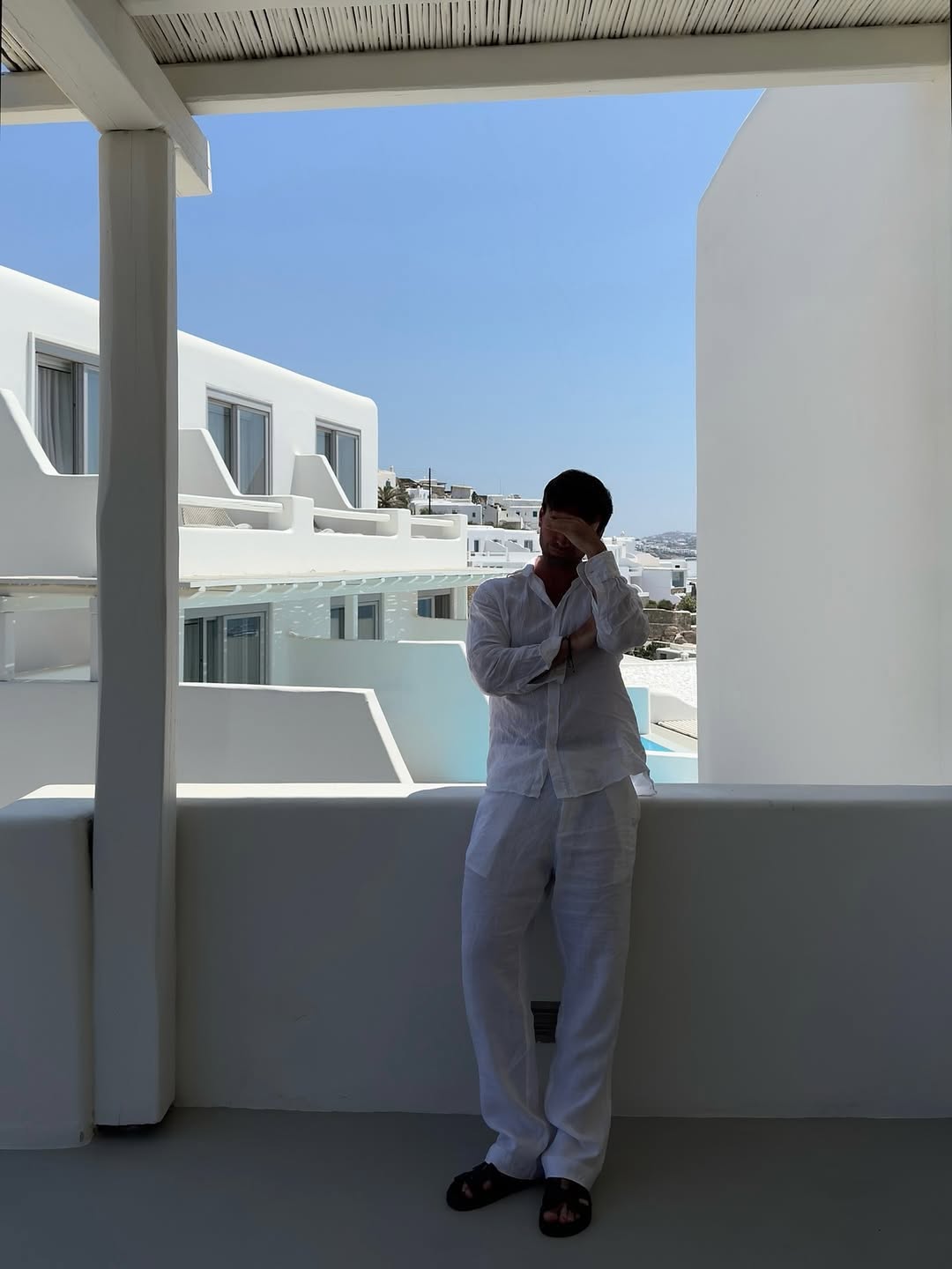 Andres Rasmussen - Harry White Linen Shirt with Spread Collar And Adrian Linen Straight-Leg Pants | Moeva | Set | Each week unveils new pieces—luxury swimwear, fluid resort silhouettes, and elevated summer-to-evening essentials designed to carry you from coastal escapes to city nights.
