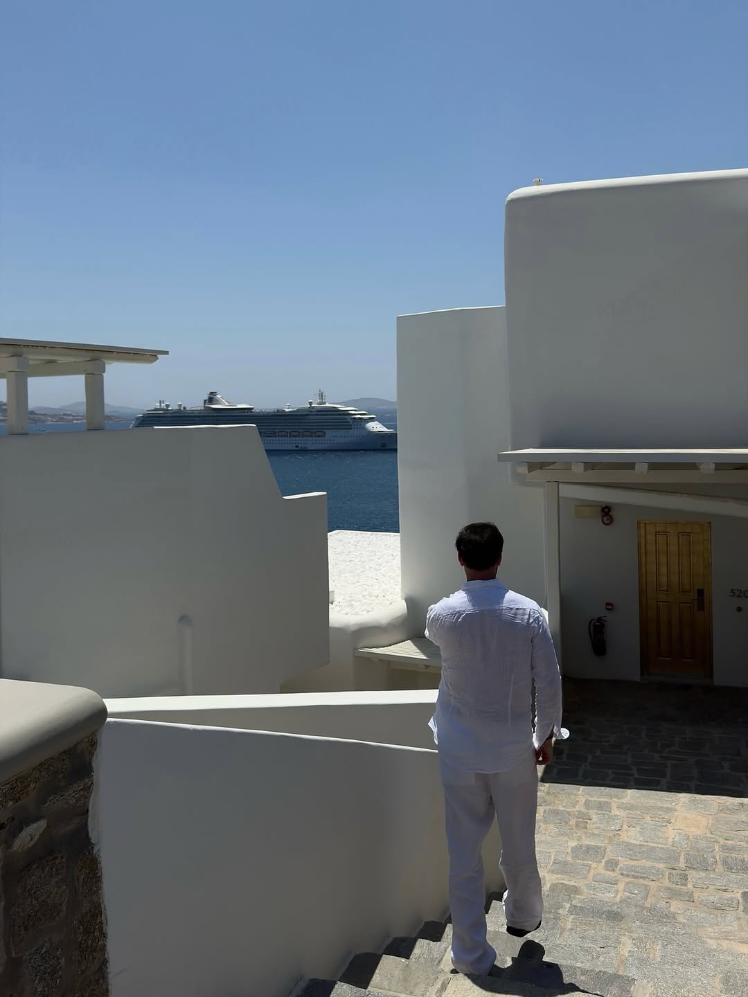 Andres Rasmussen - Harry White Linen Shirt with Spread Collar And Adrian Linen Straight-Leg Pants | Moeva | Set | Each week unveils new pieces—luxury swimwear, fluid resort silhouettes, and elevated summer-to-evening essentials designed to carry you from coastal escapes to city nights.