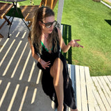 Sinem Kobal - Aveline Black Sleeveless Lace Maxi Kaftan