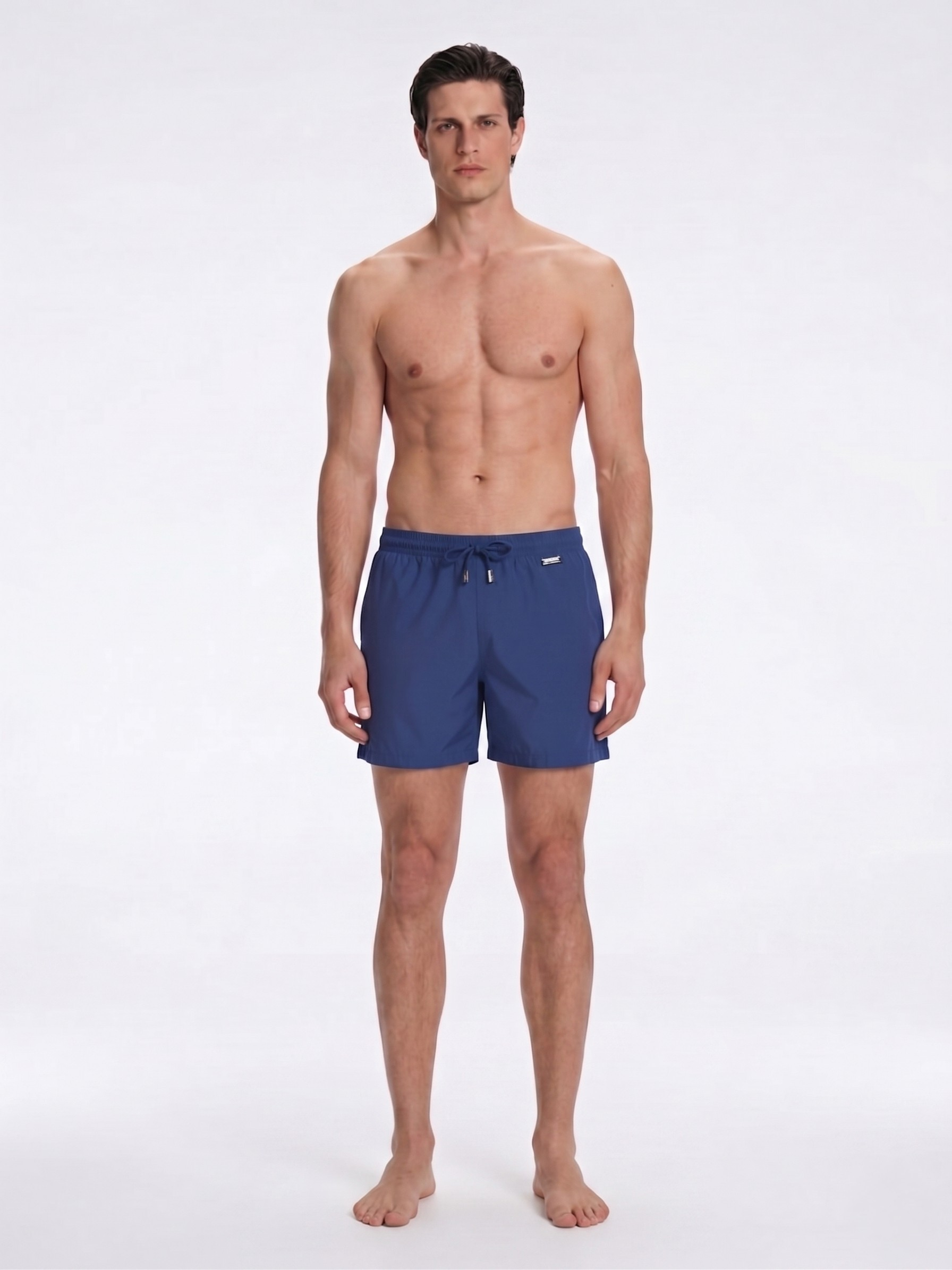 Louis Dark Blue Quick-Dry Swim Shorts | Moeva | Shorts | Each week unveils new pieces—luxury swimwear, fluid resort silhouettes, and elevated summer-to-evening essentials designed to carry you from coastal escapes to city nights.