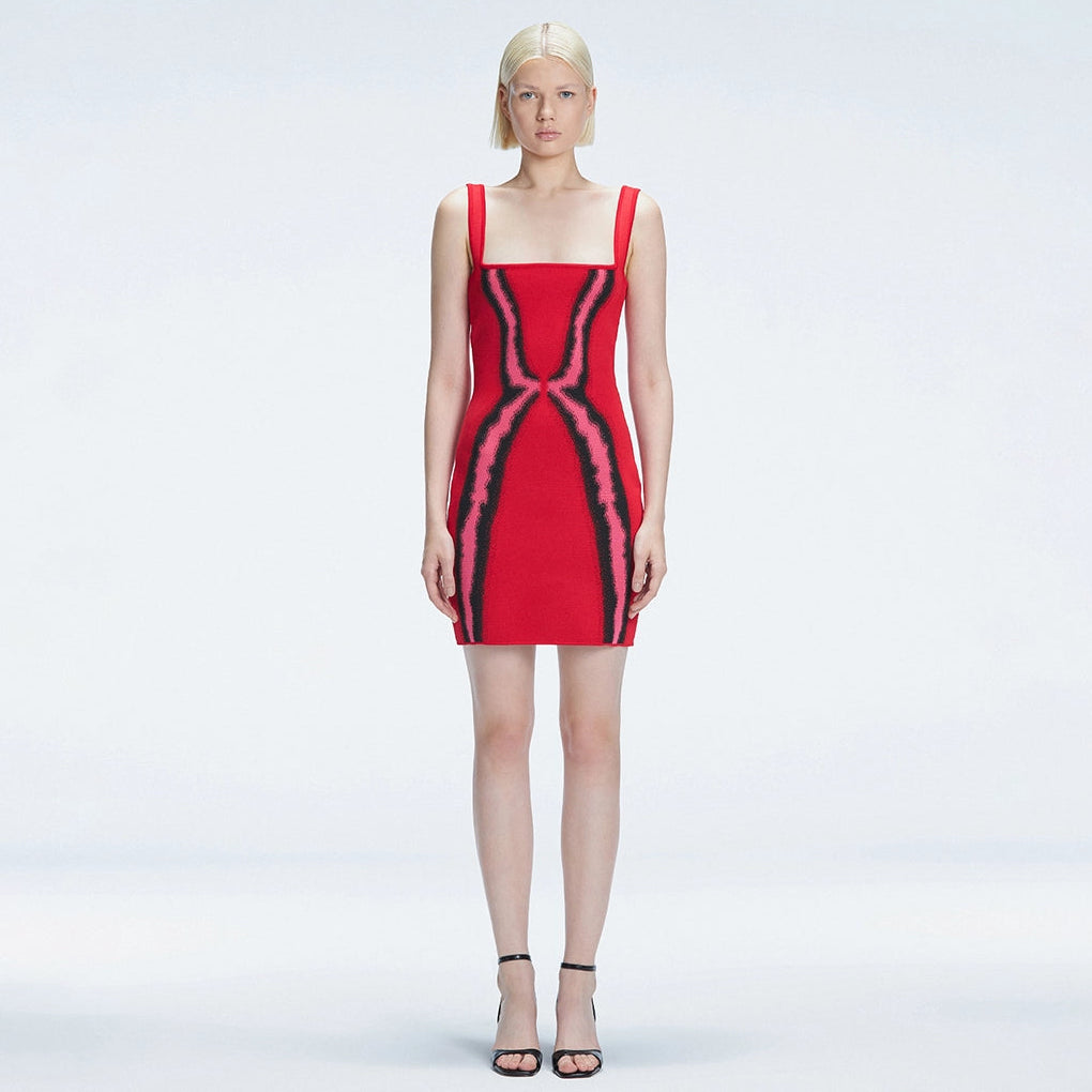 Anais Red Degraded Square Neck Mini Dress | Moeva | Dress | Each week unveils new pieces—luxury swimwear, fluid resort silhouettes, and elevated summer-to-evening essentials designed to carry you from coastal escapes to city nights.