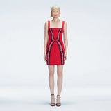 Anais Red Degraded Square Neck Mini Dress | Moeva | Dress | Each week unveils new pieces—luxury swimwear, fluid resort silhouettes, and elevated summer-to-evening essentials designed to carry you from coastal escapes to city nights.