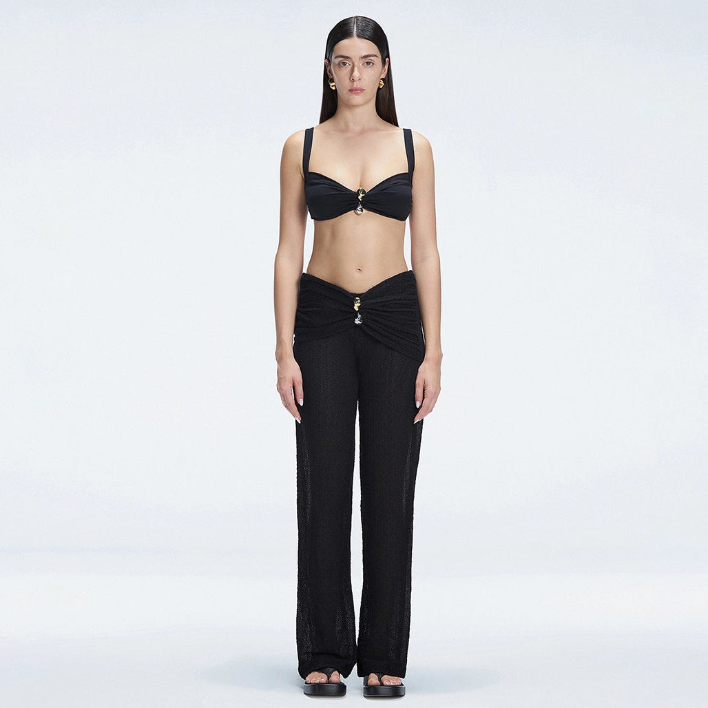 Angelique Black High Waist Beach Pant | Moeva | Pants | Each week unveils new pieces—luxury swimwear, fluid resort silhouettes, and elevated summer-to-evening essentials designed to carry you from coastal escapes to city nights.