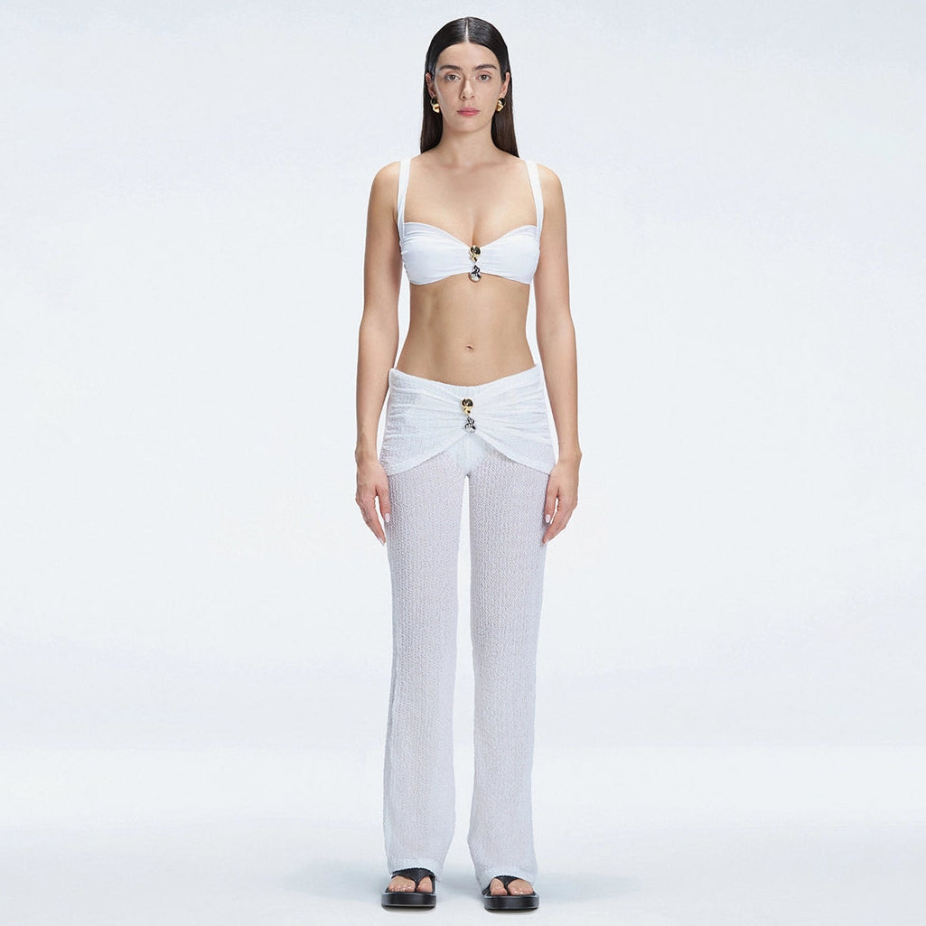 Angelique White High Waist Beach Pant | Moeva | Pants | Each week unveils new pieces—luxury swimwear, fluid resort silhouettes, and elevated summer-to-evening essentials designed to carry you from coastal escapes to city nights.