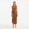 Apollo Brown Satin Sleeveless Long Dress with Side Slit | Moeva | RTW Dresses | Each week unveils new pieces—luxury swimwear, fluid resort silhouettes, and elevated summer-to-evening essentials designed to carry you from coastal escapes to city nights.