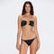 Astrid Bandeau Gold Detail Mid Coverage Satin Black Bikini Set | Moeva | Bikini Set | Each week unveils new pieces—luxury swimwear, fluid resort silhouettes, and elevated summer-to-evening essentials designed to carry you from coastal escapes to city nights.