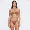 Astrid Brown Bandeau Gold Detail Satin Bikini Top | Moeva | Bikini Top | Each week unveils new pieces—luxury swimwear, fluid resort silhouettes, and elevated summer-to-evening essentials designed to carry you from coastal escapes to city nights.