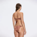 Astrid Bandeau Gold Detail Mid Coverage Satin Brown Bikini Set | Moeva | Bikini Bottom | Each week unveils new pieces—luxury swimwear, fluid resort silhouettes, and elevated summer-to-evening essentials designed to carry you from coastal escapes to city nights.