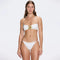 Astrid White Bandeau Gold Detail Satin Bikini Top | Moeva | Bikini Top | Each week unveils new pieces—luxury swimwear, fluid resort silhouettes, and elevated summer-to-evening essentials designed to carry you from coastal escapes to city nights.