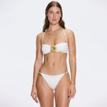 Astrid Mid Coverage Satin White Bikini Bottom | Moeva | Bikini Bottom | Each week unveils new pieces—luxury swimwear, fluid resort silhouettes, and elevated summer-to-evening essentials designed to carry you from coastal escapes to city nights.