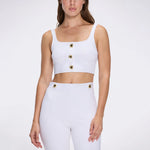 Aureline Top And Colette Knitted High Waist White Pants Set | Moeva | RTW Bustiers | Each week unveils new pieces—luxury swimwear, fluid resort silhouettes, and elevated summer-to-evening essentials designed to carry you from coastal escapes to city nights.