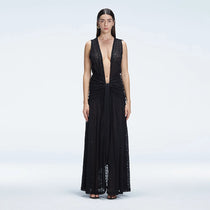 Aveline Black Sleeveless Lace Maxi Kaftan | Moeva | Beachwear Dresses | Each week unveils new pieces—luxury swimwear, fluid resort silhouettes, and elevated summer-to-evening essentials designed to carry you from coastal escapes to city nights.