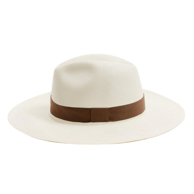 Billy Natural Straw Hat with Grosgrain Brown Band | Moeva | Hat | Each week unveils new pieces—luxury swimwear, fluid resort silhouettes, and elevated summer-to-evening essentials designed to carry you from coastal escapes to city nights.