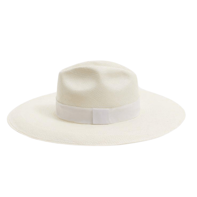 Brett White Hat With White Trim | Moeva | Hats | Each week unveils new pieces—luxury swimwear, fluid resort silhouettes, and elevated summer-to-evening essentials designed to carry you from coastal escapes to city nights.
