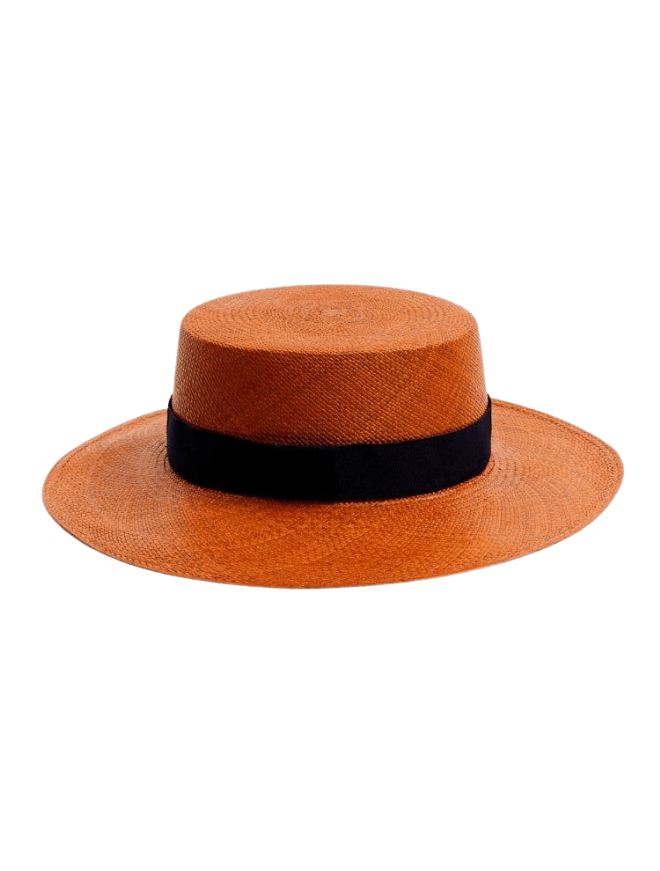 Miller Orange Hat With Black Trim | Moeva | Hat | Each week unveils new pieces—luxury swimwear, fluid resort silhouettes, and elevated summer-to-evening essentials designed to carry you from coastal escapes to city nights.