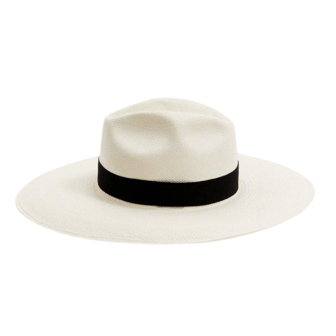Brett White Hat With Black Trim | Moeva | Hat | Each week unveils new pieces—luxury swimwear, fluid resort silhouettes, and elevated summer-to-evening essentials designed to carry you from coastal escapes to city nights.