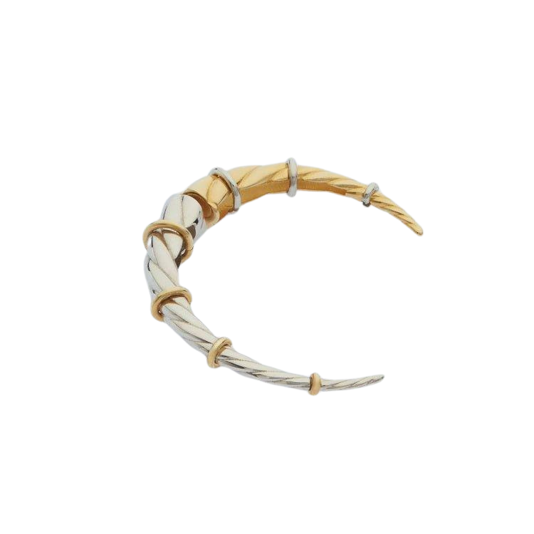 Gaelle Sculptural Two-Tone Crescent Ear Cuff | Moeva | Earring | Each week unveils new pieces—luxury swimwear, fluid resort silhouettes, and elevated summer-to-evening essentials designed to carry you from coastal escapes to city nights.