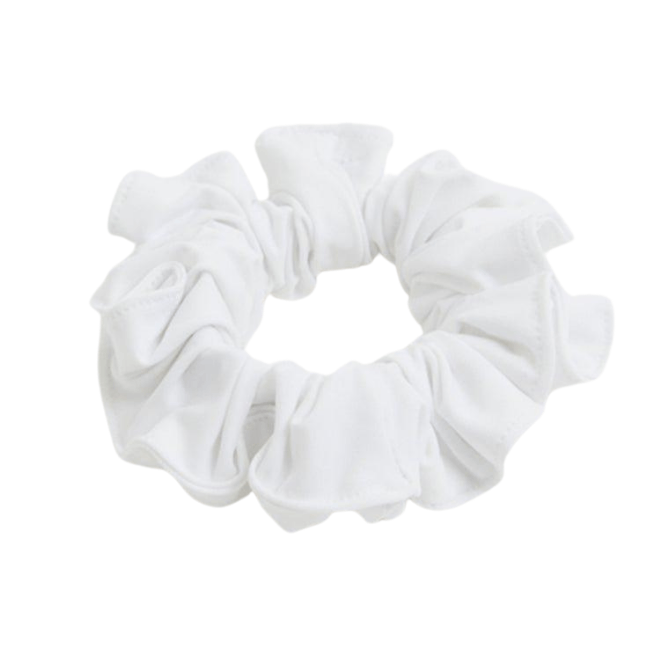 Peggy White Scrunchie | Moeva | Scrunchie | Each week unveils new pieces—luxury swimwear, fluid resort silhouettes, and elevated summer-to-evening essentials designed to carry you from coastal escapes to city nights.