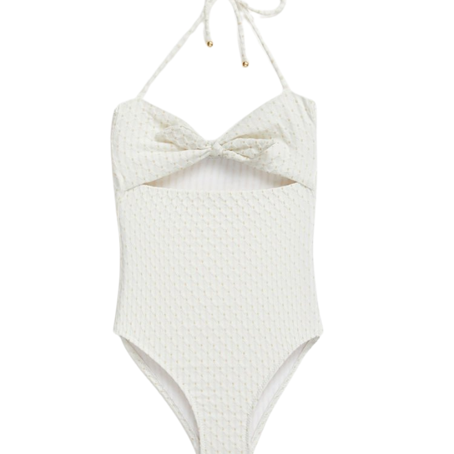 Blossom Seersucker White Swimsuit | Moeva | Swimsuit | Each week unveils new pieces—luxury swimwear, fluid resort silhouettes, and elevated summer-to-evening essentials designed to carry you from coastal escapes to city nights.