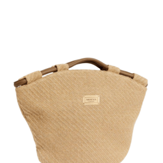 Pilar Nude Large Natural Straw Tote Bag with Rolled Handles | Moeva | Bag | Each week unveils new pieces—luxury swimwear, fluid resort silhouettes, and elevated summer-to-evening essentials designed to carry you from coastal escapes to city nights.
