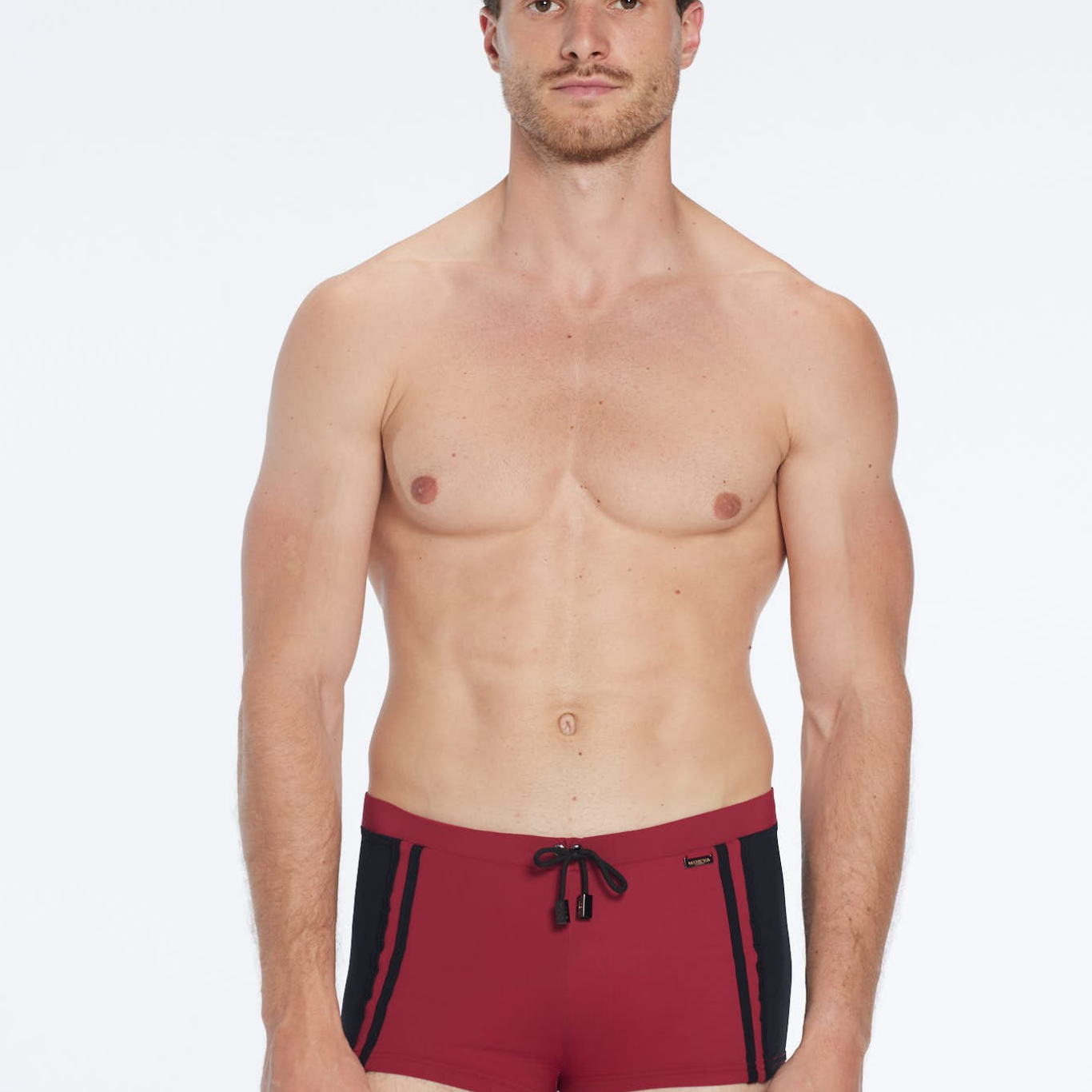 Antonio Bordeaux / Black Swim Trunks with Drawcord | Moeva | Trunks | Each week unveils new pieces—luxury swimwear, fluid resort silhouettes, and elevated summer-to-evening essentials designed to carry you from coastal escapes to city nights.