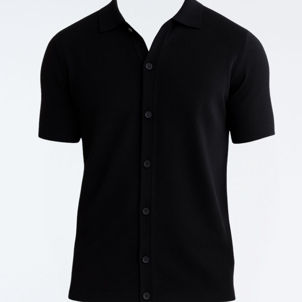 Lars Black Polo Shirt with Button Fastening | Moeva | T-Shirt | Each week unveils new pieces—luxury swimwear, fluid resort silhouettes, and elevated summer-to-evening essentials designed to carry you from coastal escapes to city nights.