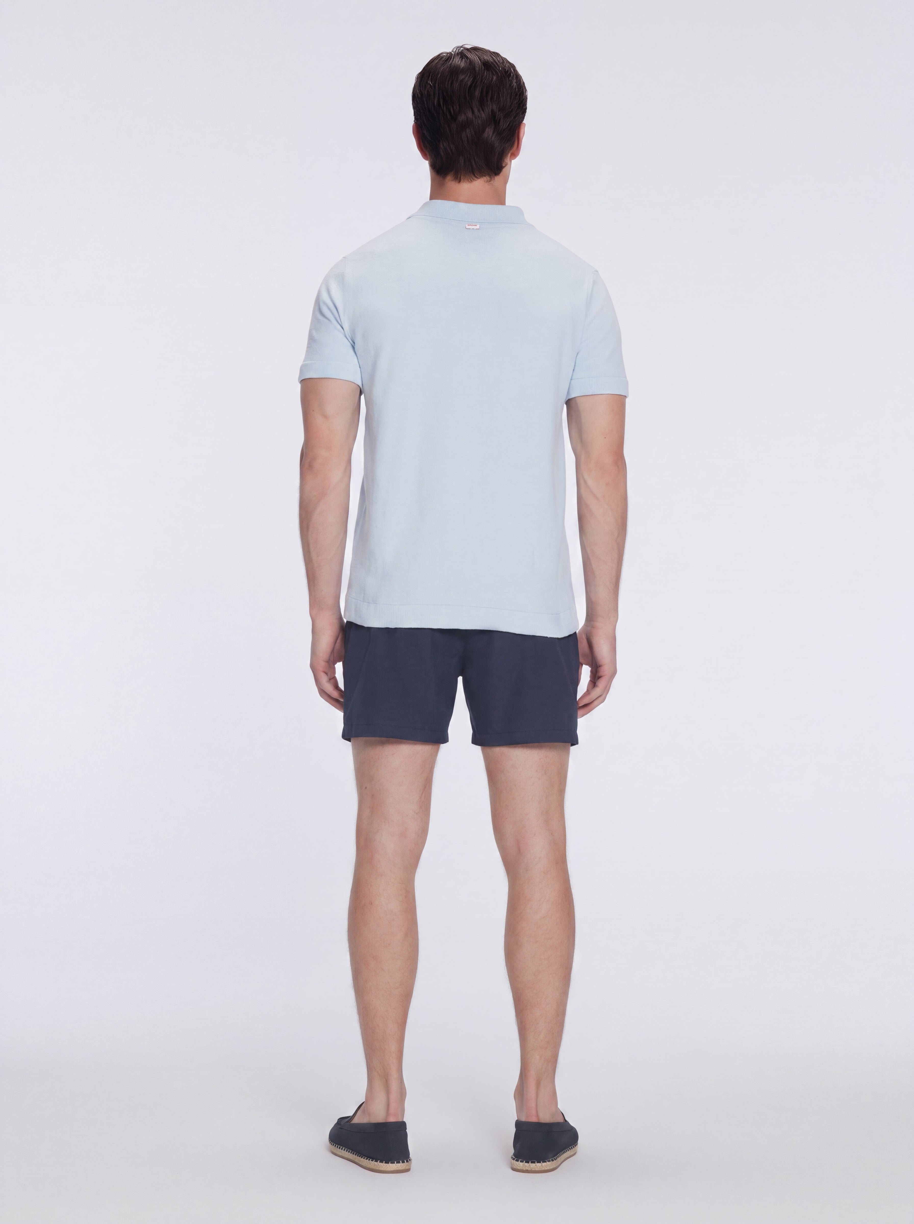 Atticus Baby Blue V-Neck Polo T-Shirt | Moeva | T-Shirt | Each week unveils new pieces—luxury swimwear, fluid resort silhouettes, and elevated summer-to-evening essentials designed to carry you from coastal escapes to city nights.