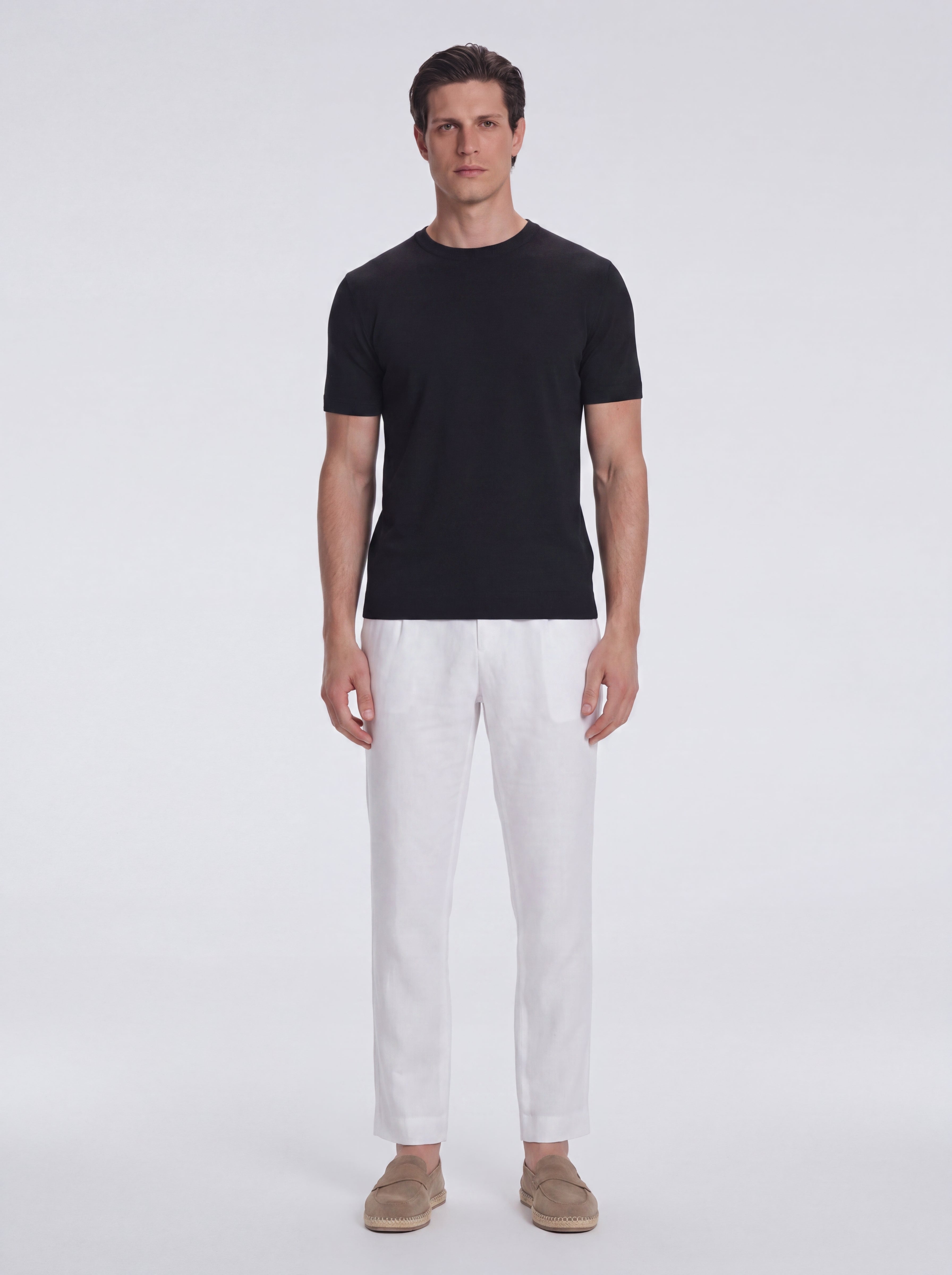 Baron Black Round-Neck Cotton T-Shirt