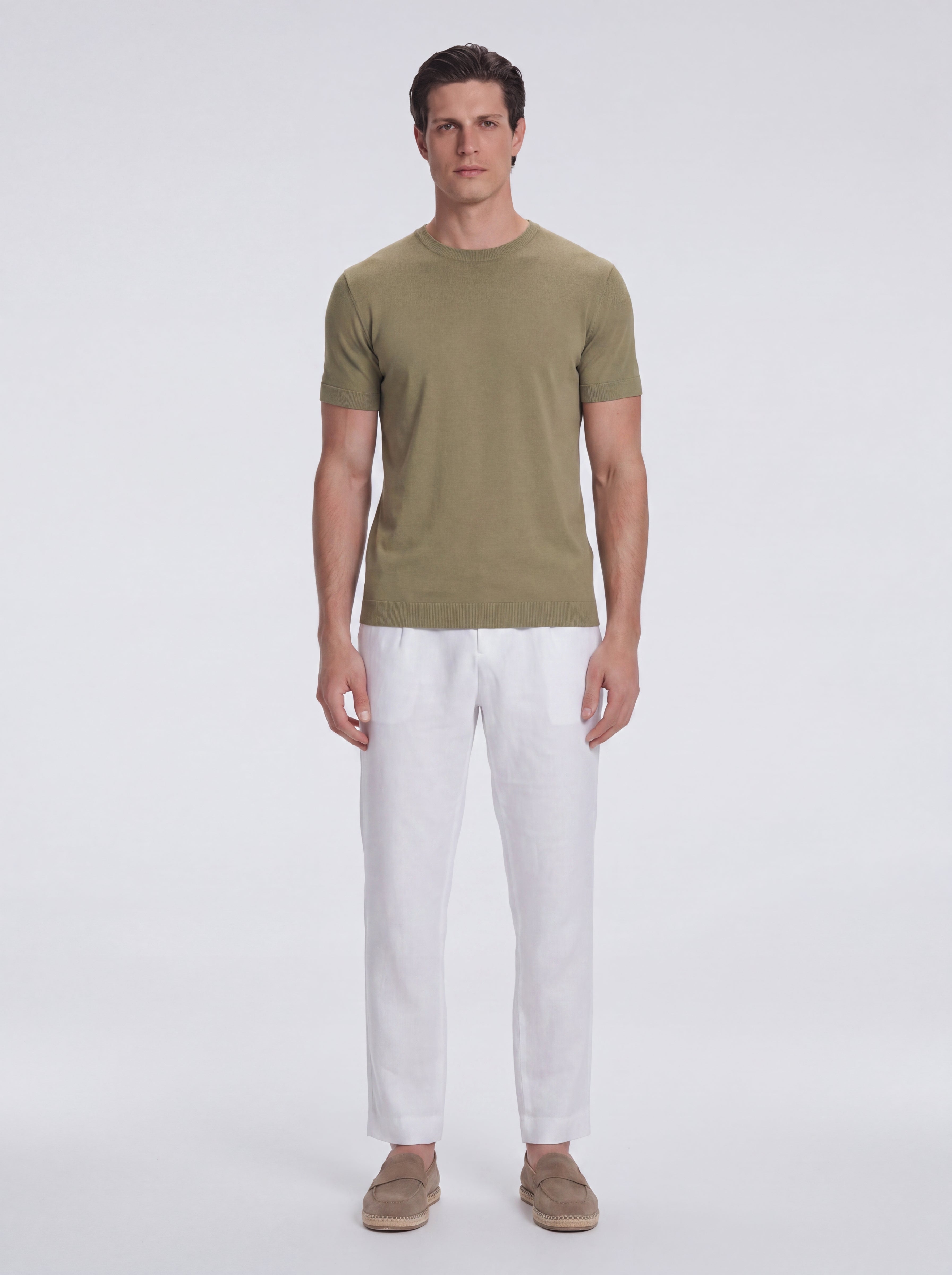 Baron Green Round-Neck Cotton T-Shirt