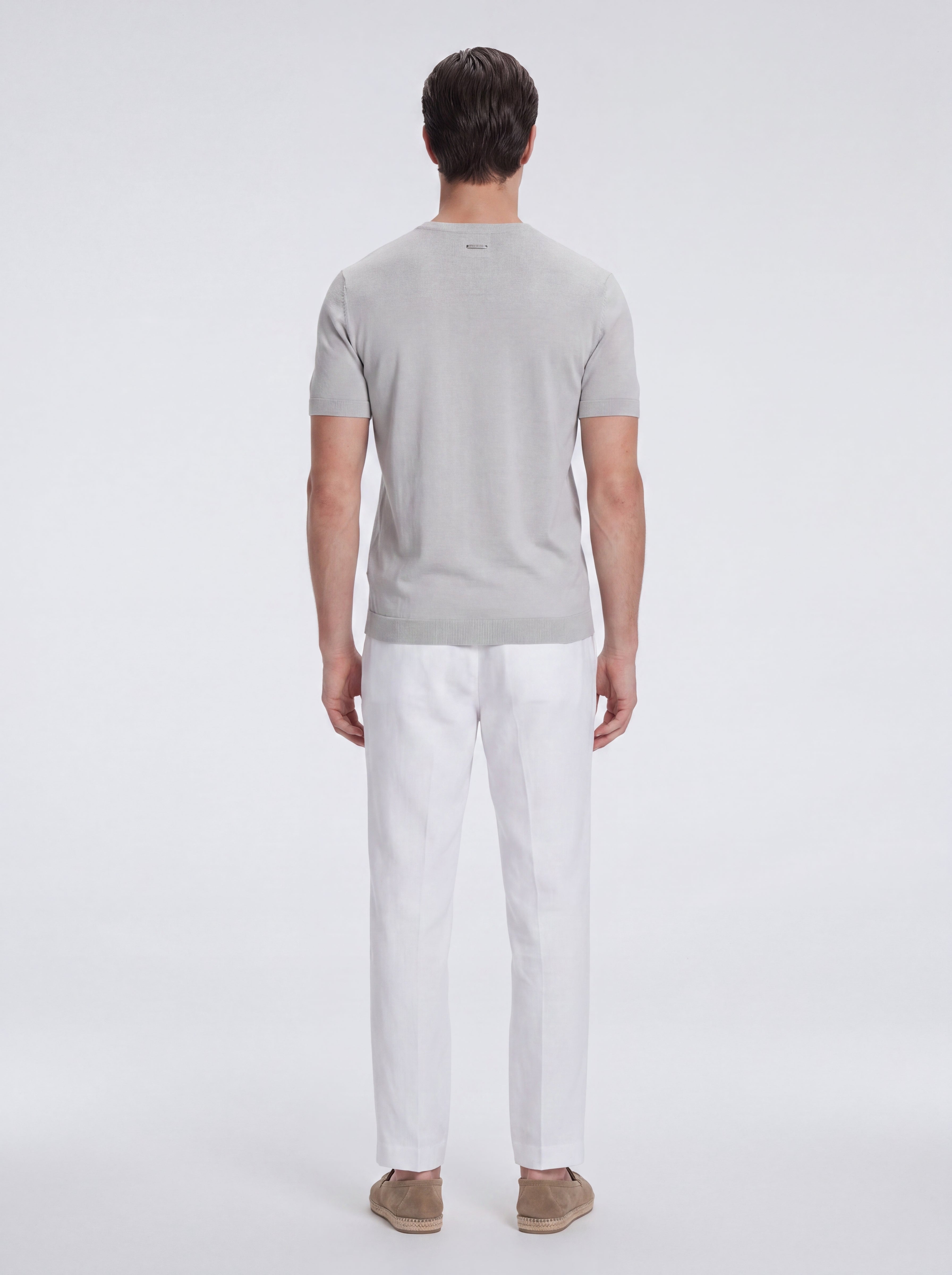 Baron Grey Round-Neck Cotton T-Shirt