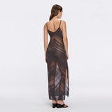 Beaulieu Black Metallic Knit Maxi Dress with V-Neckline and Side Slit | Moeva | Dress | Each week unveils new pieces—luxury swimwear, fluid resort silhouettes, and elevated summer-to-evening essentials designed to carry you from coastal escapes to city nights.