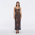 Beaulieu Black Metallic Knit Maxi Dress with V-Neckline and Side Slit | Moeva | Dress | Each week unveils new pieces—luxury swimwear, fluid resort silhouettes, and elevated summer-to-evening essentials designed to carry you from coastal escapes to city nights.
