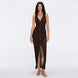 Biot Brown Metallic Knit V-Neck Gold Button-Down Dress | Moeva | Dress | Each week unveils new pieces—luxury swimwear, fluid resort silhouettes, and elevated summer-to-evening essentials designed to carry you from coastal escapes to city nights.