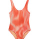 Birdie Red Optical Kids One Piece laid flat, displaying the eye-catching red print and classic scoop neck.
