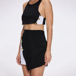 Bodrum Crop Top And Riviera Black-White Asymmetric Mini Skort Set | Moeva | RTW Bustiers | Each week unveils new pieces—luxury swimwear, fluid resort silhouettes, and elevated summer-to-evening essentials designed to carry you from coastal escapes to city nights.