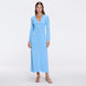 Brezia Blue Knitted Maxi Dress with Long Sleeves and Gold Button Details | Moeva | RTW Dresses | Each week unveils new pieces—luxury swimwear, fluid resort silhouettes, and elevated summer-to-evening essentials designed to carry you from coastal escapes to city nights.