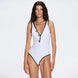 Brie V Neck Button Detail White Swimsuit | Moeva | Swimsuit | Each week unveils new pieces—luxury swimwear, fluid resort silhouettes, and elevated summer-to-evening essentials designed to carry you from coastal escapes to city nights.