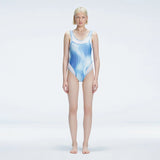 Calista Blue Plunge Scoop Neck Swimsuit | Moeva | One-Piece | Each week unveils new pieces—luxury swimwear, fluid resort silhouettes, and elevated summer-to-evening essentials designed to carry you from coastal escapes to city nights.