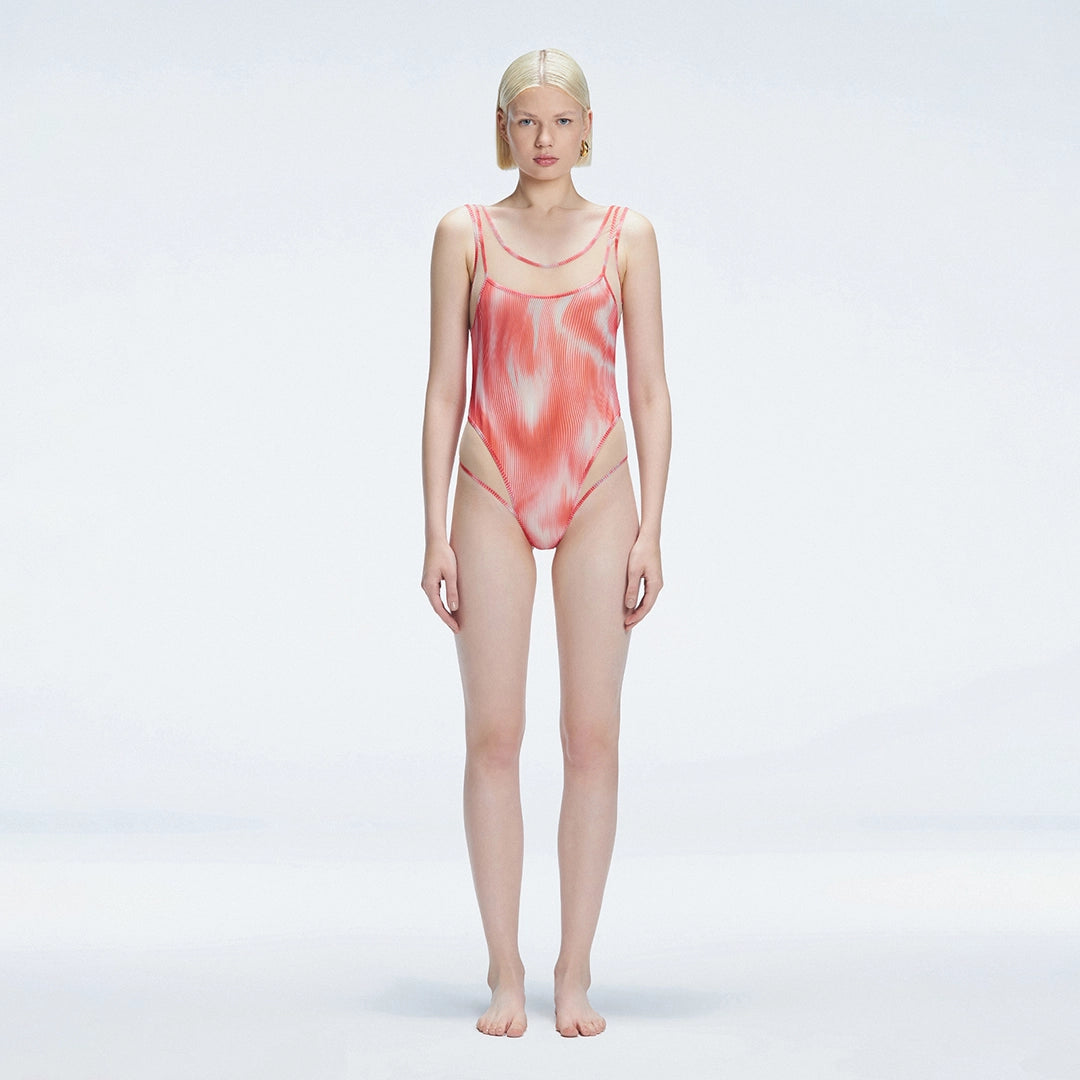 Calista Red Plunge Scoop Neck Swimsuit | Moeva | One-Piece | Each week unveils new pieces—luxury swimwear, fluid resort silhouettes, and elevated summer-to-evening essentials designed to carry you from coastal escapes to city nights.
